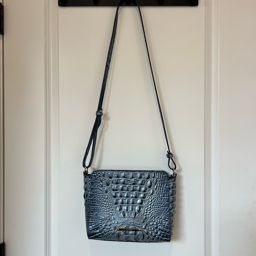Brahmin Crocodile-Embossed Crossbody Bag